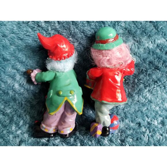 Set Of 2 Hobo Clowns With Lute And Drum Figurines - Picture 6 of 8
